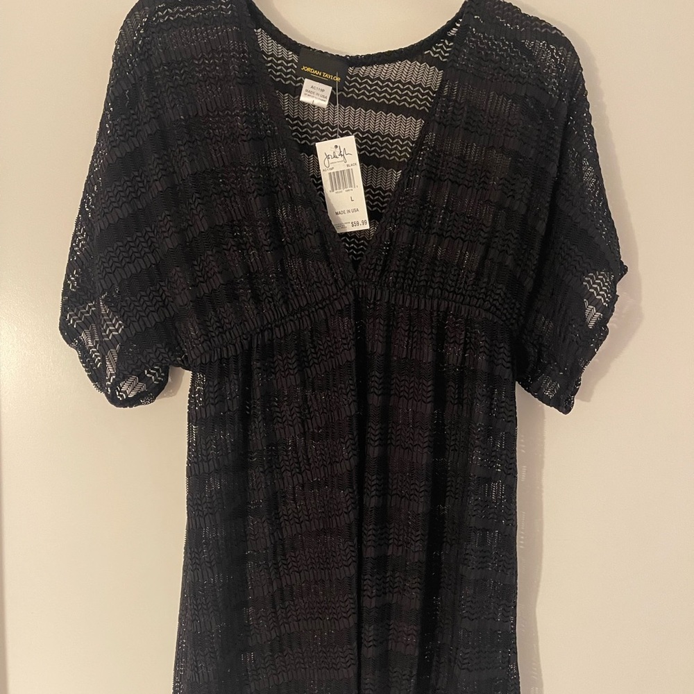 Jordan Taylor Black Lace V-Neck Blouse